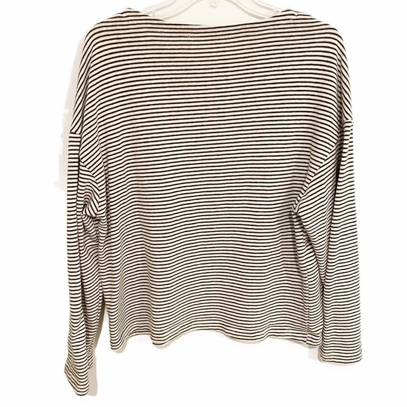 Mod Ref | Striped Cotton Top Relaxed Fit Black White Size Small Medium - Picture 2 of 6